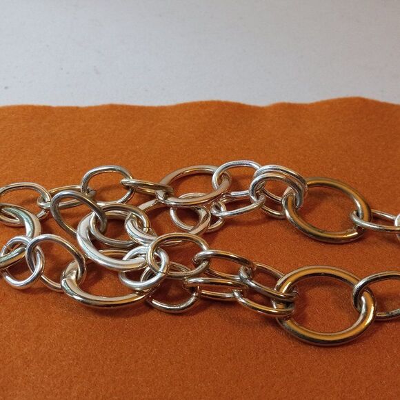 Circles of Gold and Silver Tone Metal Necklace and Bracelet - Picture 9 of 11